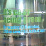 Bottled water label close-up