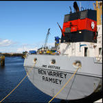 Stern of container ship