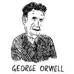 Cartoon George Orwell portrait thumbnail.