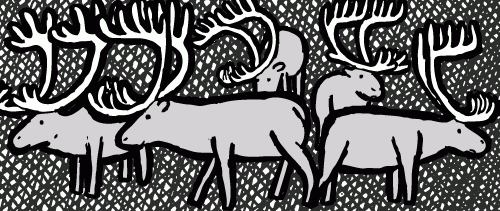 Reindeer cartoon. Reindeers drawing