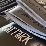 Close-up pile of comic books.