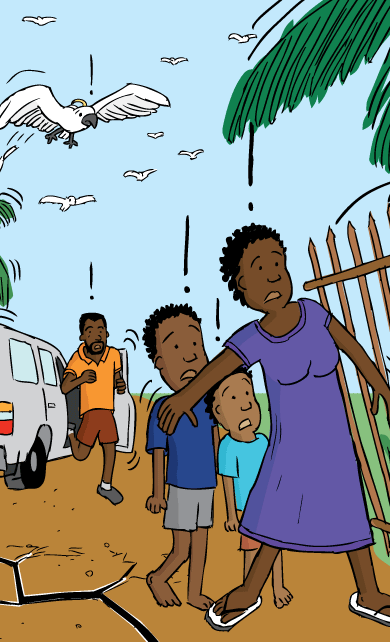 Geoscience Australia Papua New Guinea natural hazards earthquake cartoon