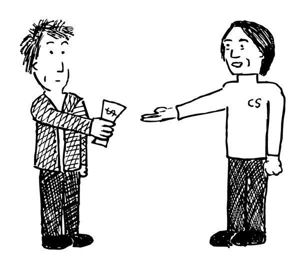 Sometimes you need to get friends to assist with changing habits. In this cartoon, Carl Sagan is only too happy to help Nick follow-through with his ambitions. Cartoon Carl Sagan. Nick Crocker giving money to Carl Sagan in Floss the Teeth You Want to Keep.
