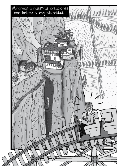 Blanco y negro cómica. Miramos a nuestras creaciones con belleza y majestuosidad.