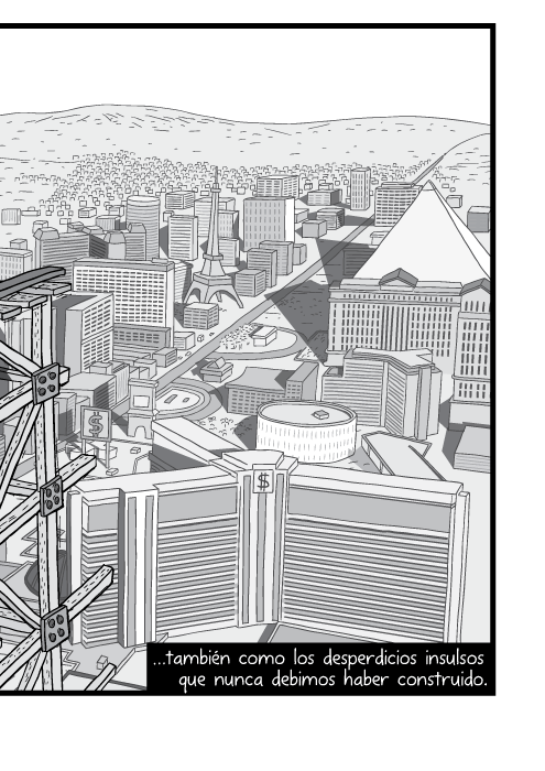 Blanco y negro cómica. …también como los desperdicios insulsos que nunca debimos haber construido.