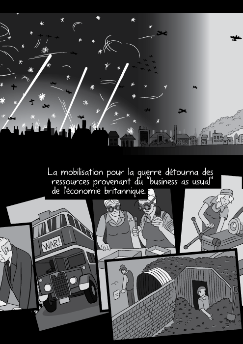La mobilisation pour la guerre détourna des ressources provenant du “business as usual” de l'économie britannique.